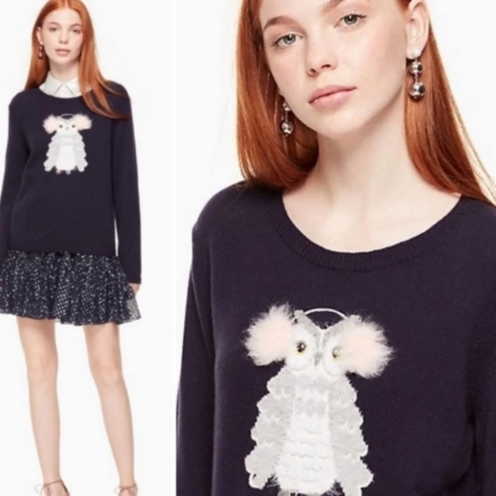 Kate Spade, owl sweater, size S, nwot